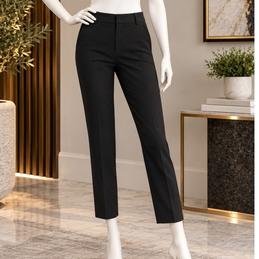 Banana Republic Womens Avery Pants Black Solid Tailored Work Trousers Size 6
